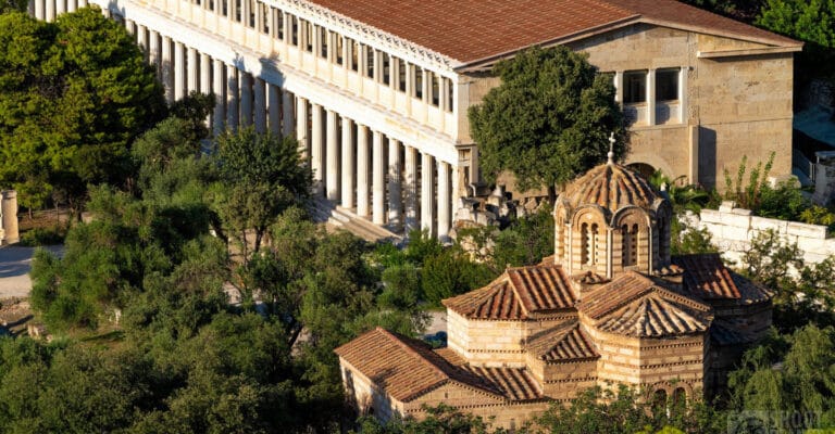 Ancient Greek Agora and the Apostles Church